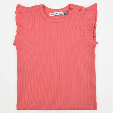 Basic Rib Bell Sleeve Shirt - Kidichic